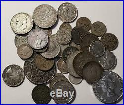 World Silver Coin Lot Circulated Foreign Coins 5 oz pure Silver
