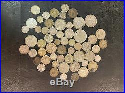 World Silver Coins Lot 56 Old Silver Coins Total Weight is 8.71 Ounces