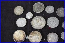 World Silver coin lot 15 coins Great Britain Hong Kong Mexico Lebanon Australia