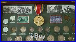 World War II Collection with Presentation Box & COA 19 Silver Coins+ Victory Medal