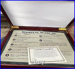 World War II Historic Coin & Stamp Collection all AU-UNC In Presentation Box