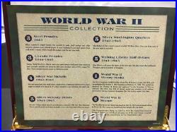 World War II Historic Collection 25 Coins (19 Silver) 2 Stamps Medal in Wood Box