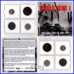 World War One The Great War 4 Coin Album & Black Hand Silver Boxed Coin