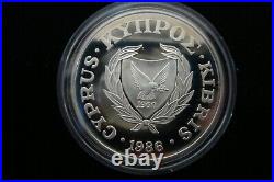 World Wildlife Fund 1986 5 Proof Silver Coins 5 Dinars Gazelle Bahrain Cyprus