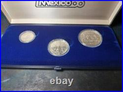 World cup Mundial Mexico, BU silver coins set 1986 (100, 50, 25 pesos)