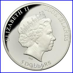 World of Parrots Cook Islands 5 Dollars 2015 Rainbow Lorikeet Silver Coin