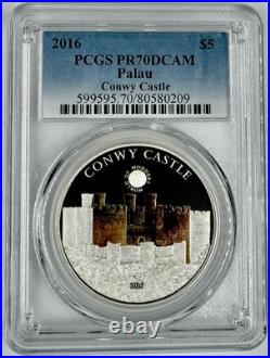 World of Wonders Conwy Castle 2016 Palau $5 PCGS PR70DCAM Limited 2,500 Mintage