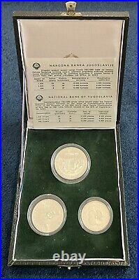 Yugoslavia 1981 Silver Proof World Table Tennis Championship Novl Sad 3 Coin Set